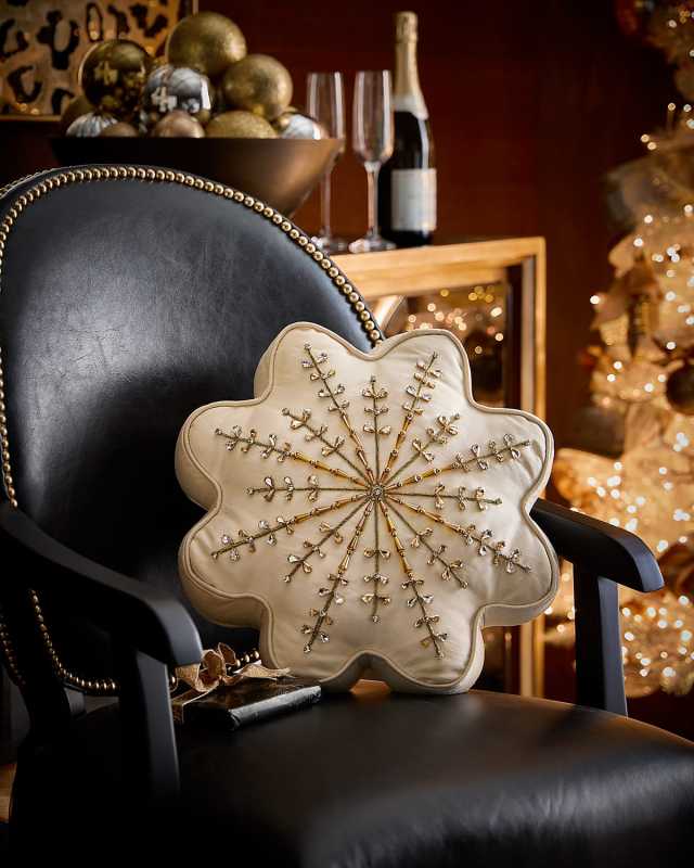Snowflake Shaped Pillow, 16"